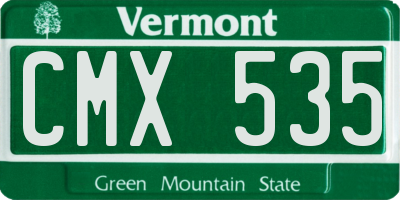 VT license plate CMX535