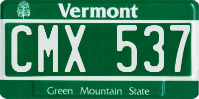 VT license plate CMX537