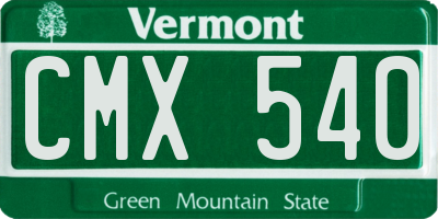 VT license plate CMX540