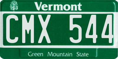 VT license plate CMX544