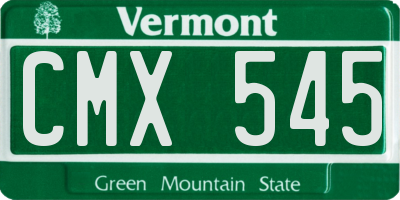 VT license plate CMX545