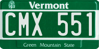 VT license plate CMX551