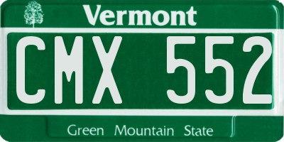 VT license plate CMX552