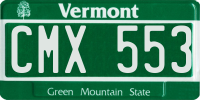 VT license plate CMX553