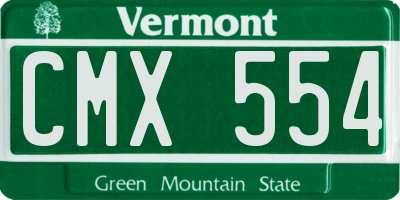 VT license plate CMX554