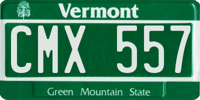 VT license plate CMX557
