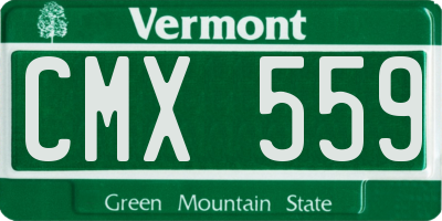 VT license plate CMX559