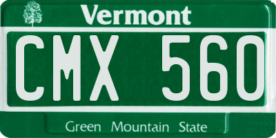 VT license plate CMX560
