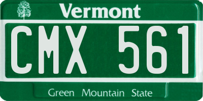 VT license plate CMX561