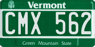VT license plate CMX562