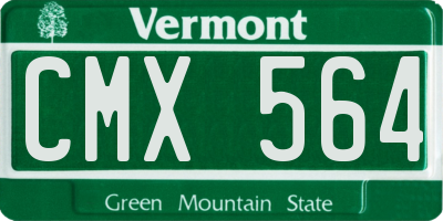 VT license plate CMX564
