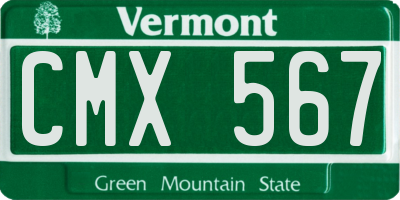 VT license plate CMX567