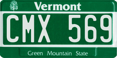 VT license plate CMX569
