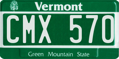 VT license plate CMX570