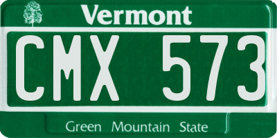 VT license plate CMX573