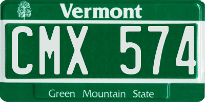 VT license plate CMX574