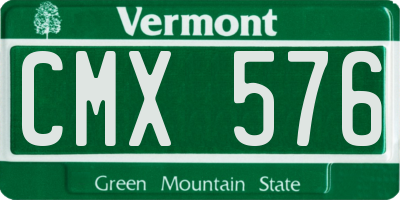 VT license plate CMX576