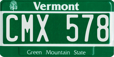 VT license plate CMX578