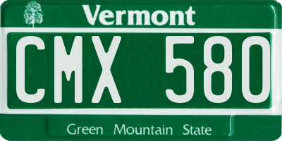 VT license plate CMX580