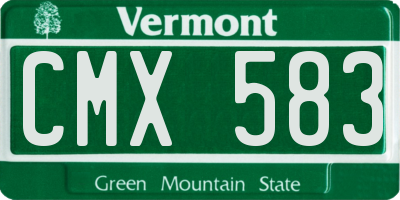 VT license plate CMX583
