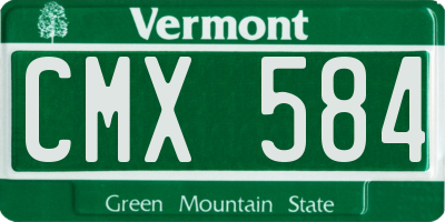 VT license plate CMX584