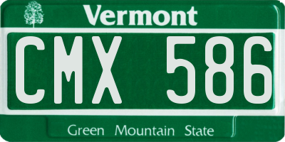 VT license plate CMX586