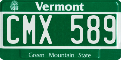 VT license plate CMX589