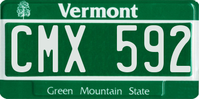 VT license plate CMX592