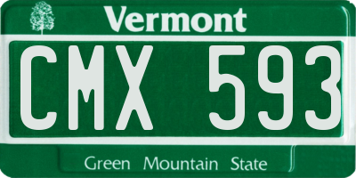 VT license plate CMX593