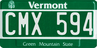 VT license plate CMX594
