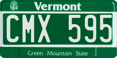 VT license plate CMX595