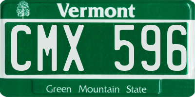 VT license plate CMX596