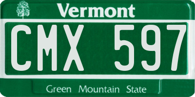 VT license plate CMX597