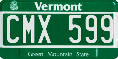 VT license plate CMX599