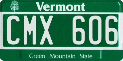 VT license plate CMX606
