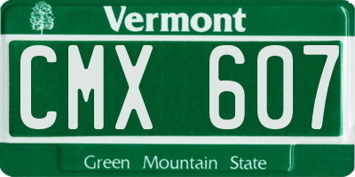 VT license plate CMX607
