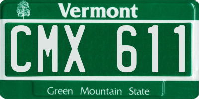 VT license plate CMX611
