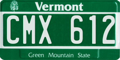VT license plate CMX612