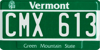 VT license plate CMX613