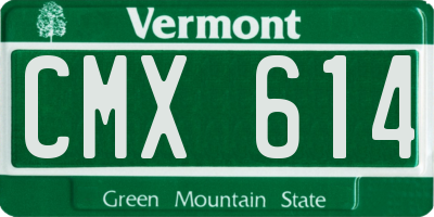 VT license plate CMX614