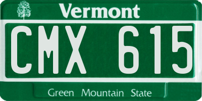 VT license plate CMX615