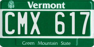 VT license plate CMX617