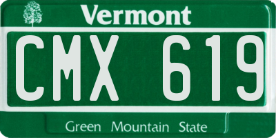 VT license plate CMX619