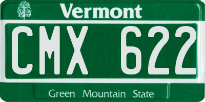 VT license plate CMX622