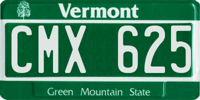 VT license plate CMX625