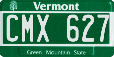VT license plate CMX627