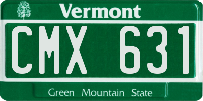 VT license plate CMX631
