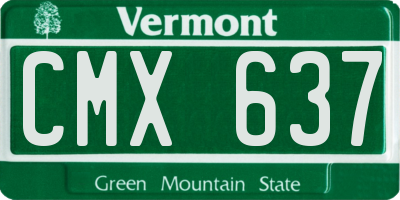 VT license plate CMX637