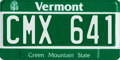 VT license plate CMX641