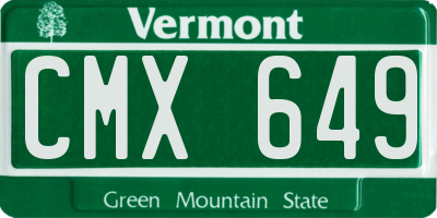 VT license plate CMX649